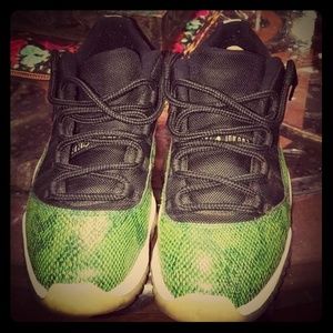 🐍🔥⚡💧💎Jordan Retro 11's Green SnakeSkin ⚡🔥💲💧